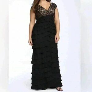 Adrianna Papell Lace Shutter Formal Gown (Plus Size)